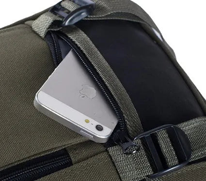 Canvas backpack for men students with zipper closure, 44x28x16cm, in five colours