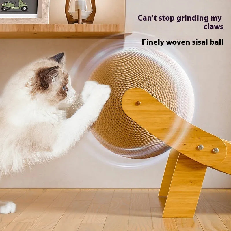 Recliner cat scratch board with sisal composite scratching surface in catch ball style design