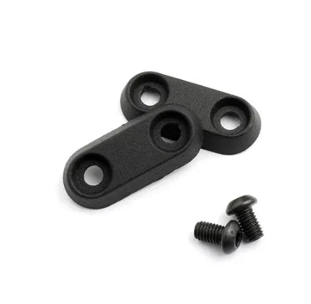 Black aluminium riser fixing latch for Ninebot ES series electric scooter, 46x20mm
