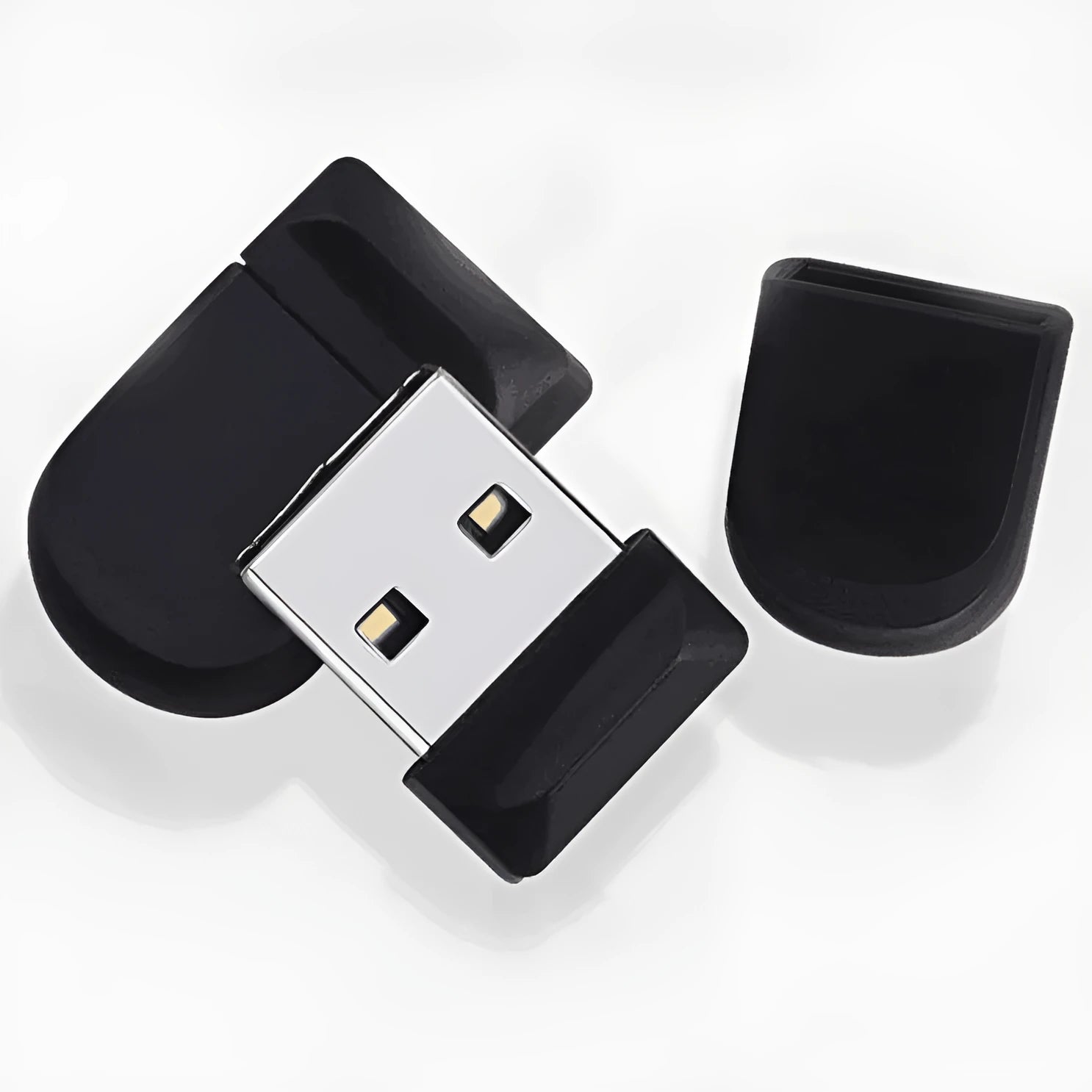 Black plastic USB 2.0 flash drive 2GB capacity compact size