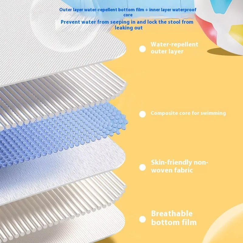 Baby disposable swimming pull up diaper with soft fabric, L size
