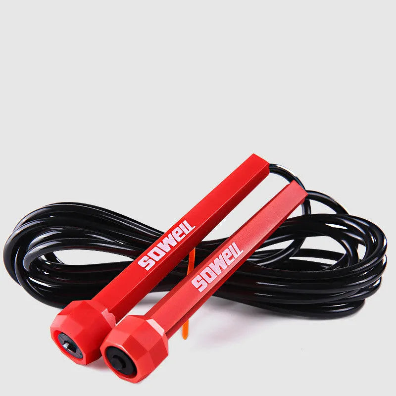 Adult training skipping rope made of PP material in black colour, 3 metres long for fitness exercise