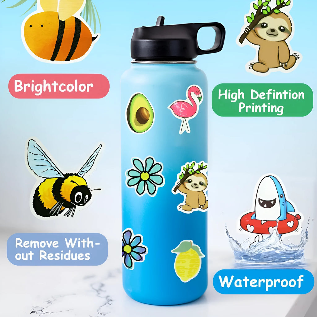 200-piece PVC waterproof style stickers for DIY luggage notebook decoration