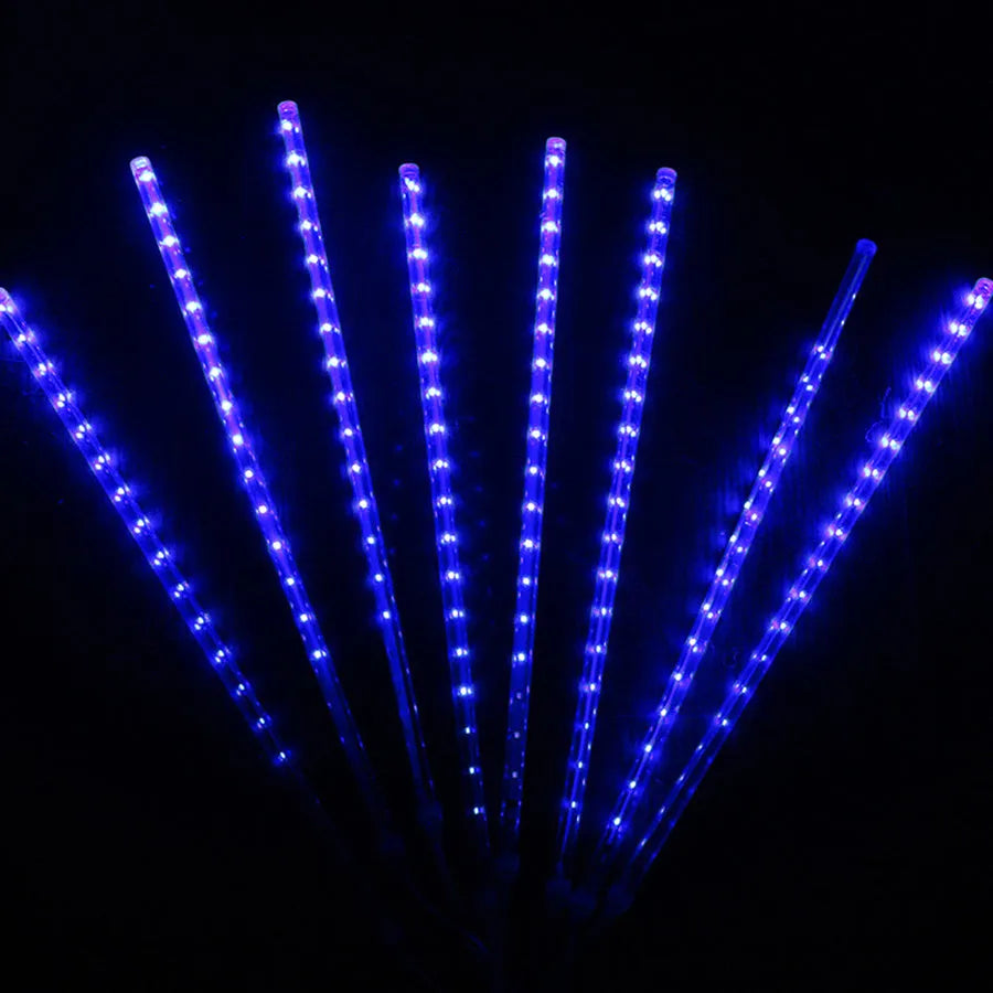 LED meteor rain lantern garden light with PC tube, eight flashing modes, 30cm size, warm white colour, EU plug