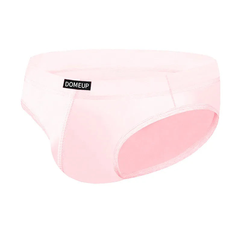 Men's seamless low waist briefs in white, black, and pink colours