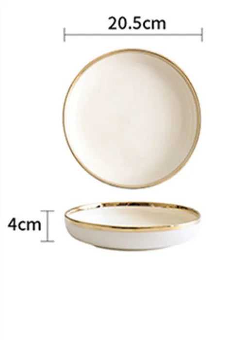 Platinum porcelain bowl with gold trim and colour glaze finish on white background