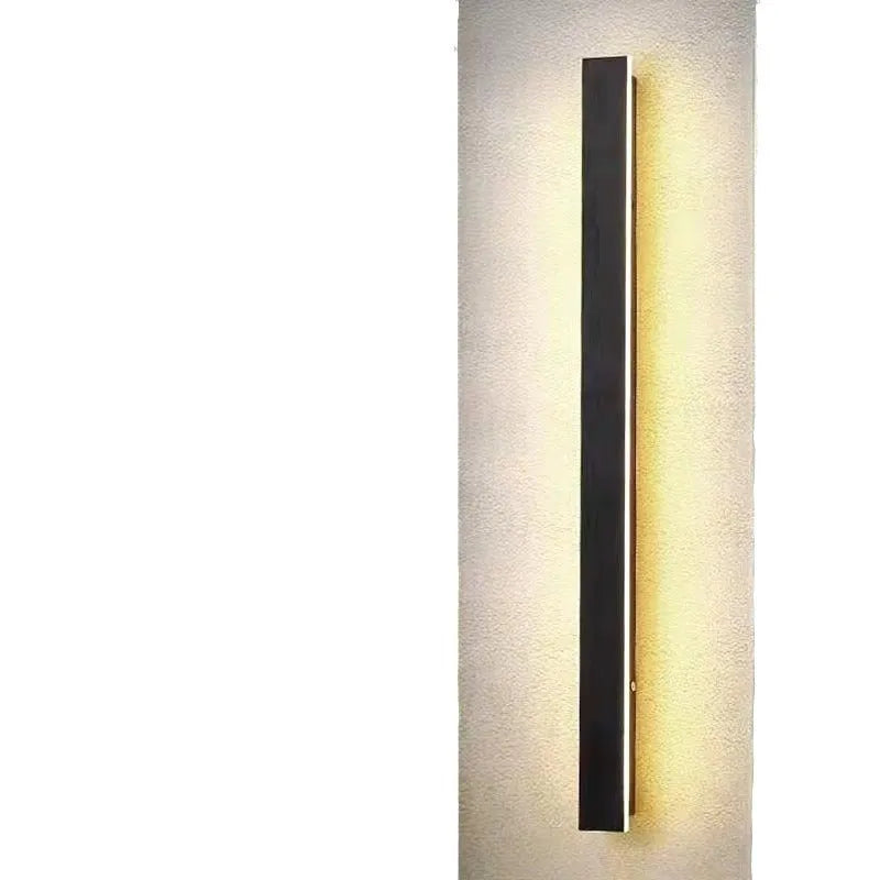 Aluminium waterproof line wall lamp with remote control for colour temperature adjustment between warm yellow, neutral and white light