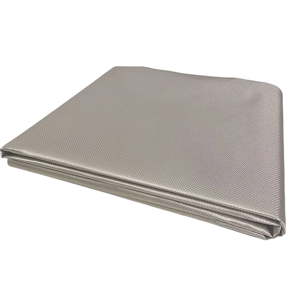 Grey diamond lattice radiation shielding fabric with copper and nickel metal fibres for signal blocking