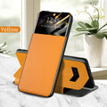 Black PU PC card flip case for Google Pixel 6 with card slot visible on back