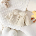 Fleece-lined children's jacket for boys, milky white, lapel design, single-breasted, suitable for 80-130cm height