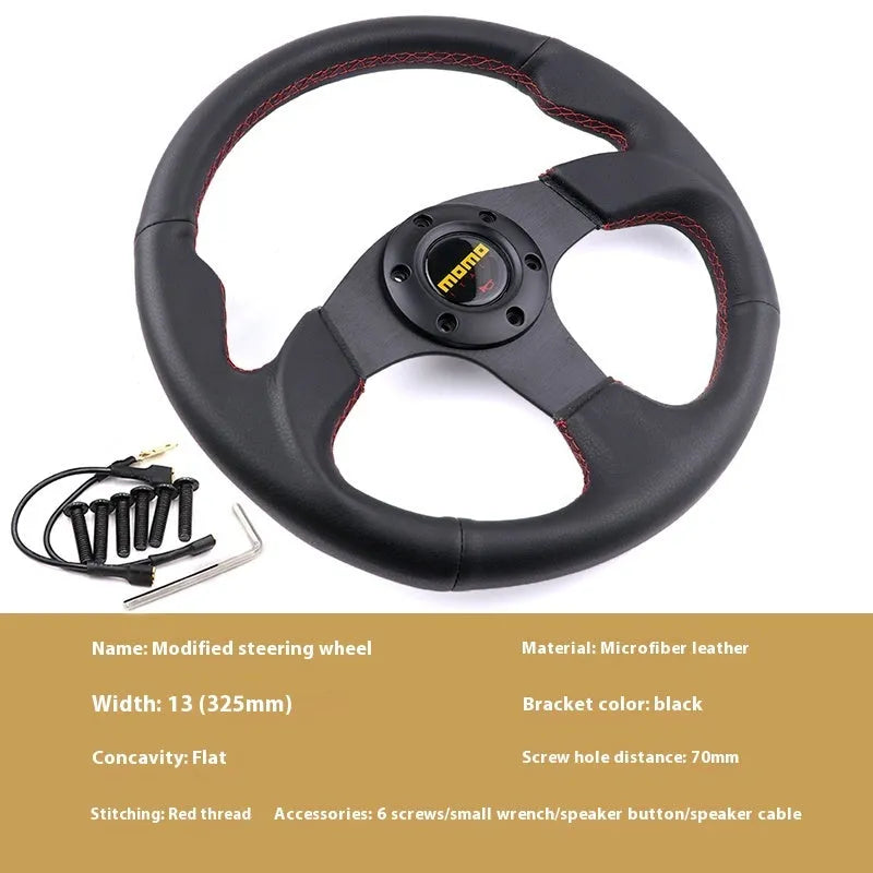 13 inch Bride microfiber leather car steering wheel, 345mm flat plate, black bracket, 70mm screw hole spacing