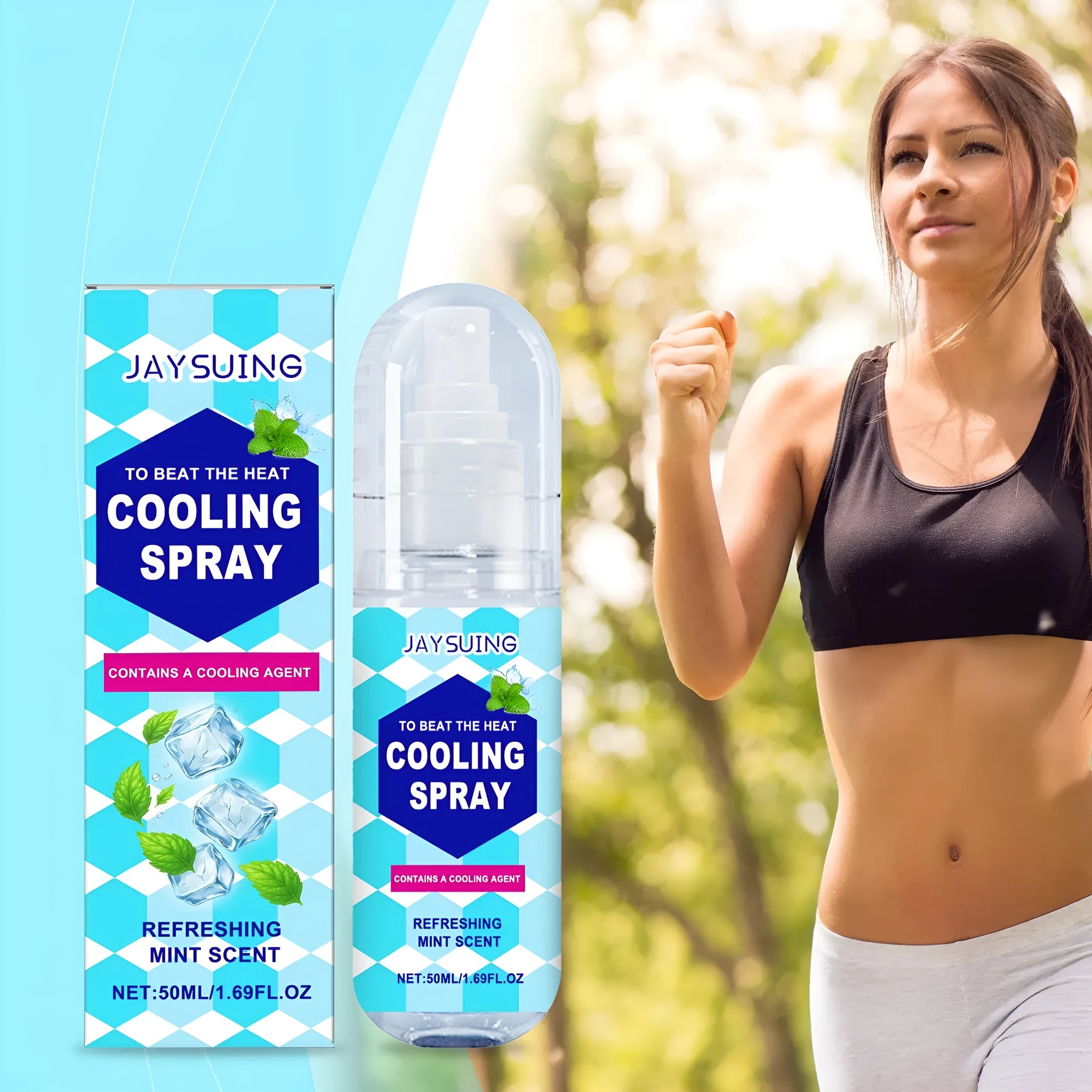 50ml summer cooling spray bottle with mint extract for outdoor personal refreshment