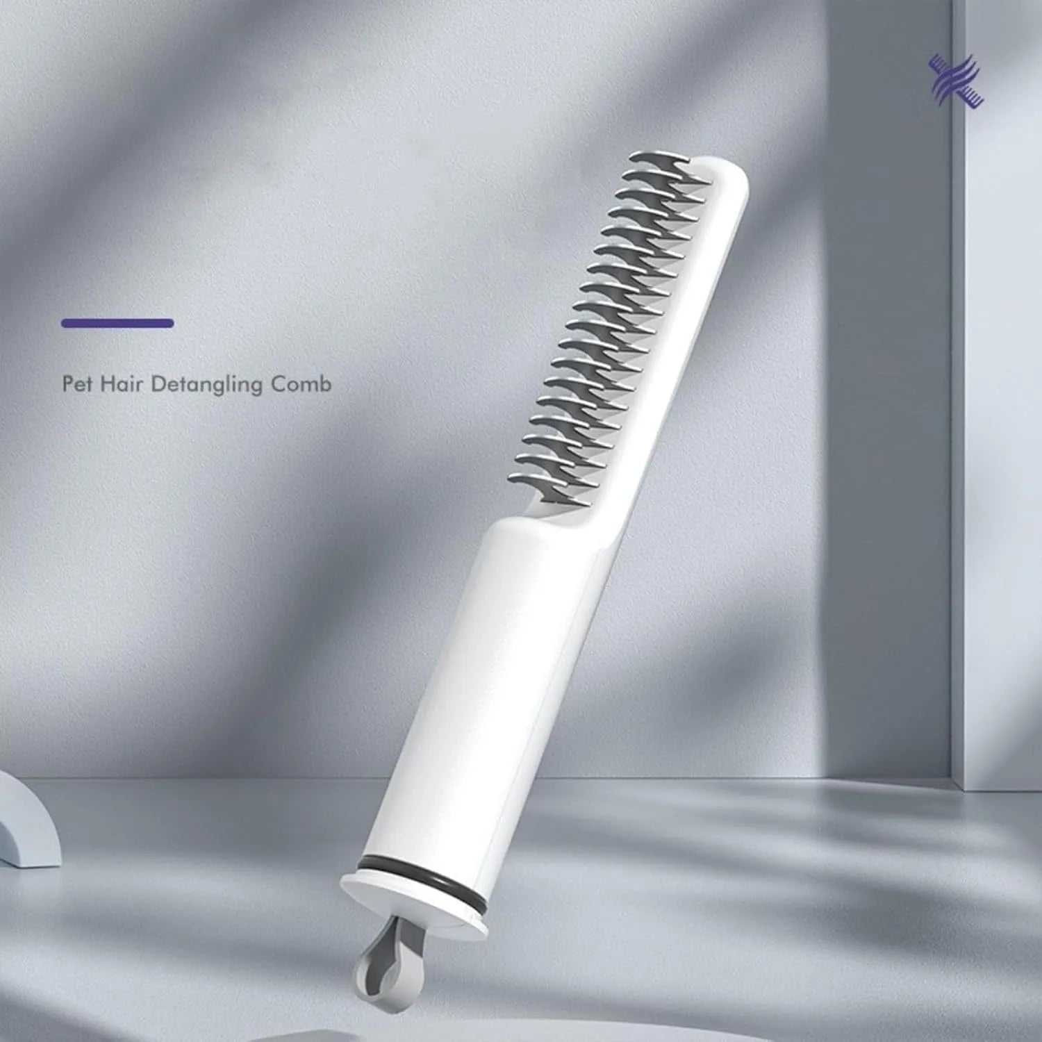 Stainless steel dematting comb for dogs with comfortable handle in pink or white colour