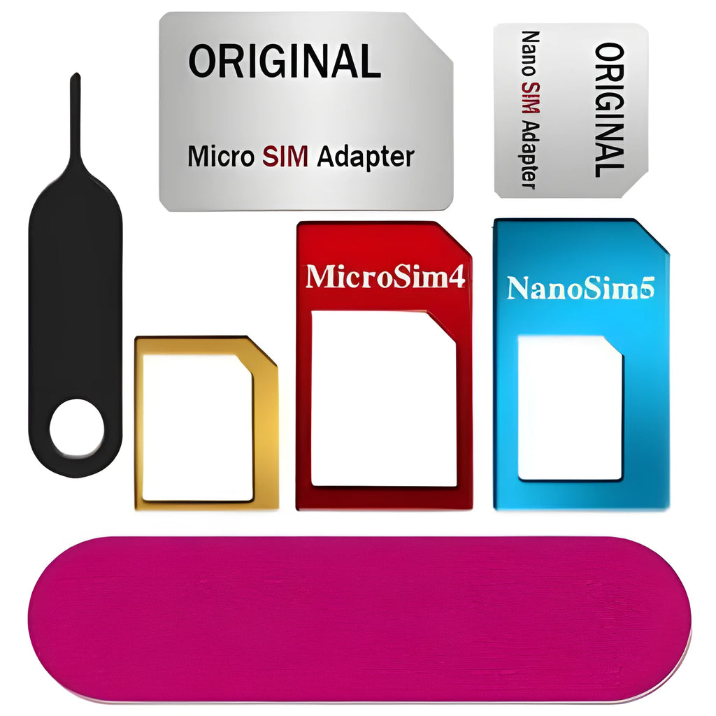 Five-piece aluminium alloy SIM card adapter sleeve set in metal card sleeve colour