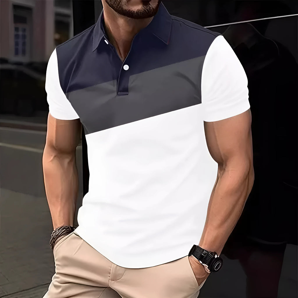 Men's loose fit T-shirt with a colourful 3D digital printed pattern on the front.