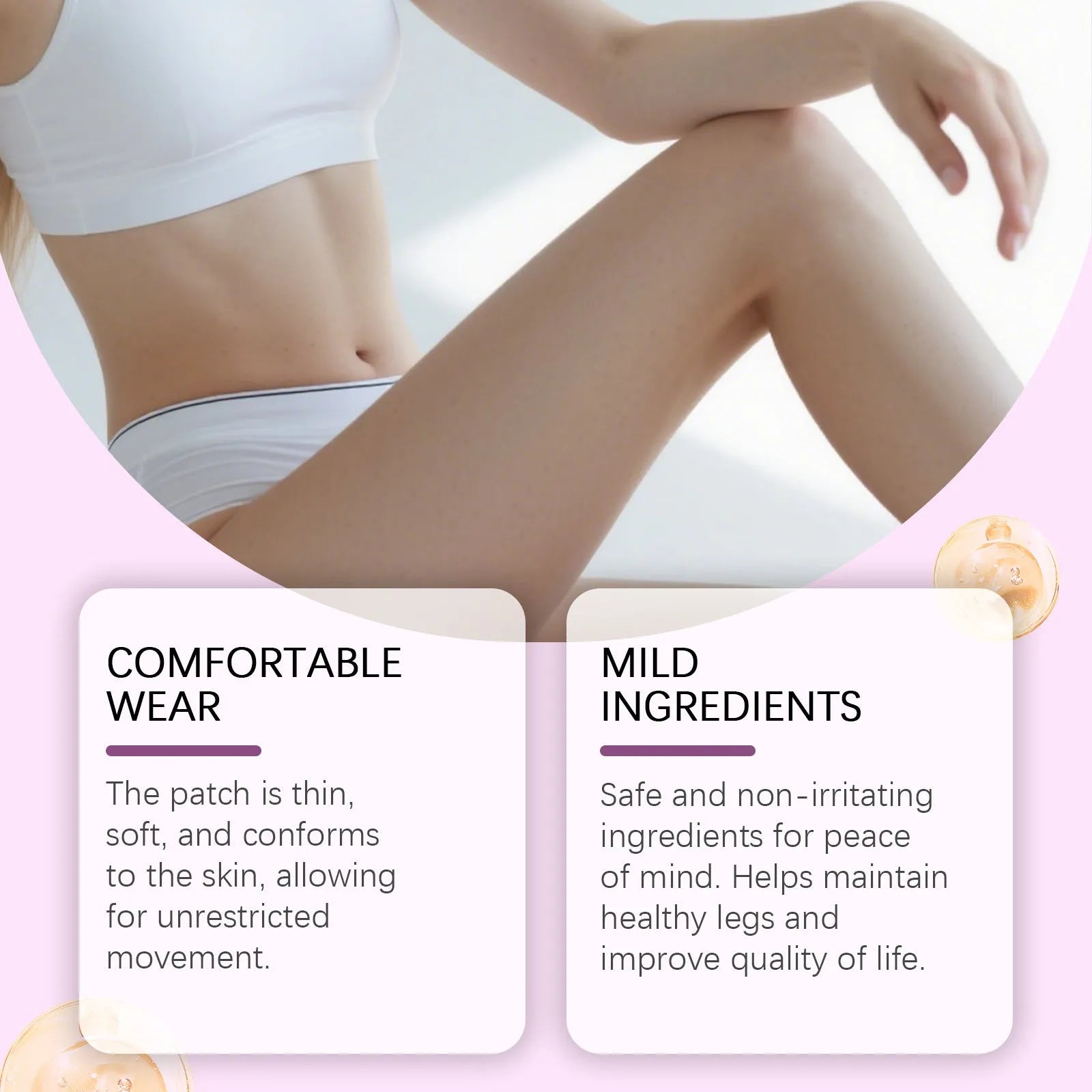 Leg care patch kit containing 12 pieces with plant ingredients for universal skin type application