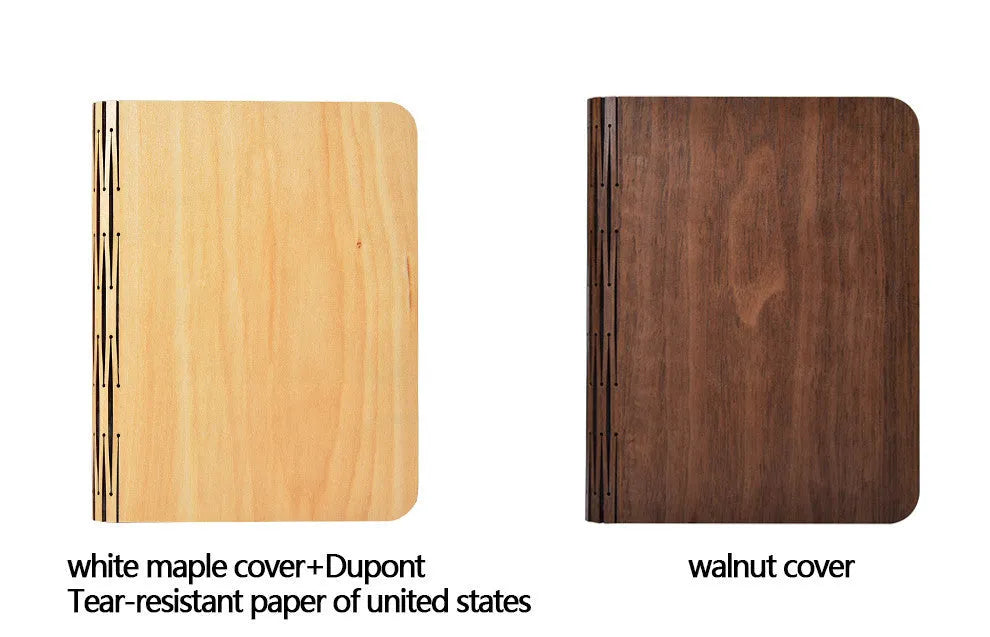 LED folding book light with wooden cover, USB rechargeable, 215 x 165 x 30mm, walnut or white maple