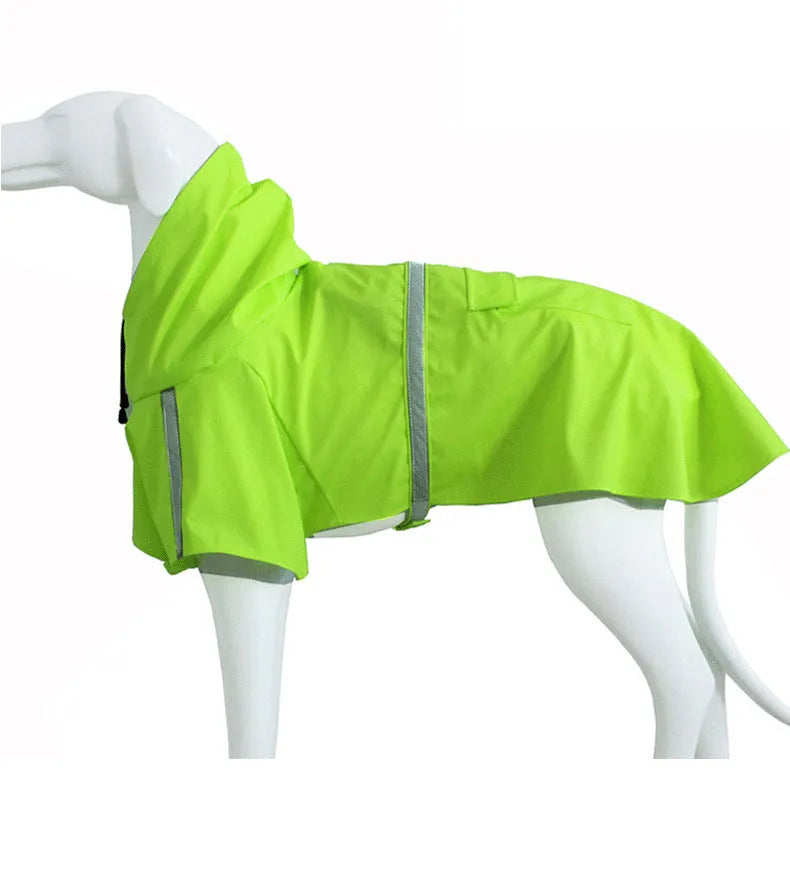 Windproof and rainproof PU pet raincoat for dogs and cats in blue, sizes S to 5XL