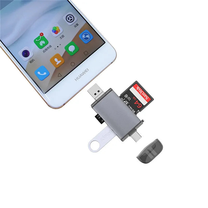 Multi-function 6-in-1 OTG card reader model T-933 for computer and mobile phone