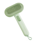 Large pet grooming comb with one-click shaver and knot untying teeth in light green colour