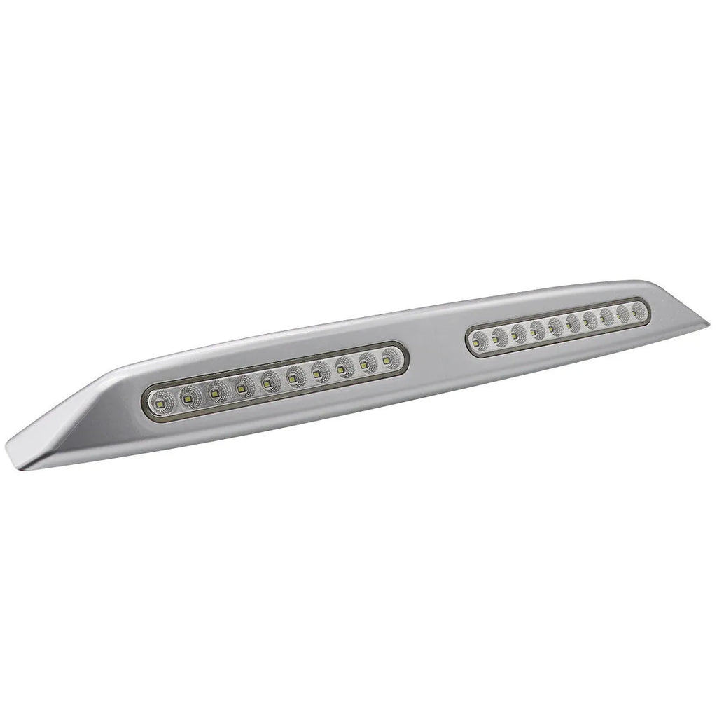 Silver LED porch light for caravan or yacht exterior, 6W 700LM, 12V, 55cm length