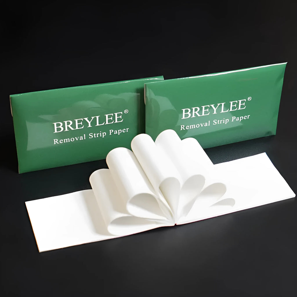 BREYLEE nasal mask paper strips showing 7.8x12.5cm dimensions and 100-piece pack