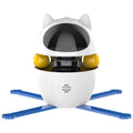 White automatic rotating electronic cat toy with elastic rope funny stick for indoor cats