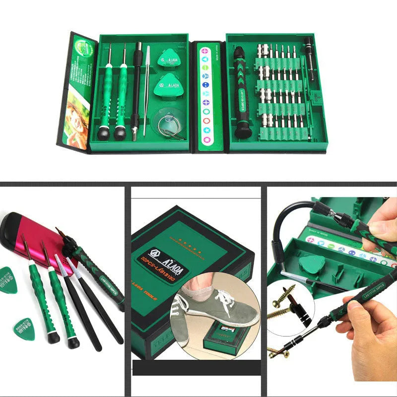 38 in 1 folding screwdriver set for mobile phone and DIY carpentry repairs Style A closed and open view
