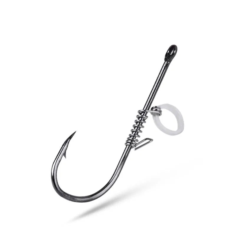 Spring rubber band sea fishing lure with barbed hook and live shrimp, 10-piece pack