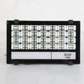 Black Angel Eyes 30W LED projection light with aluminium alloy body and tempered glass lampshade for stadiums and parks.