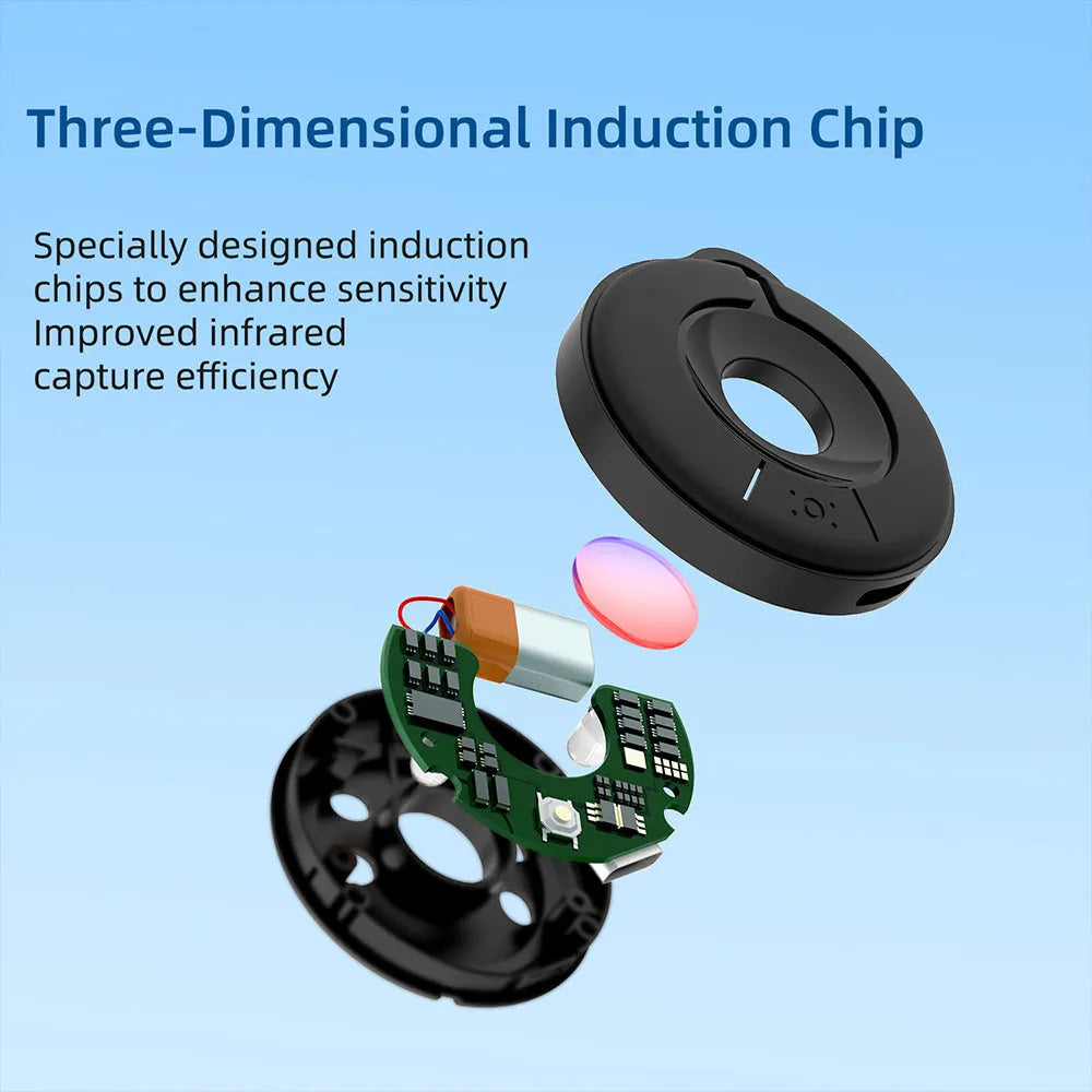 Compact infrared camera detector with filtering lens for hidden camera detection up to 5 metres.