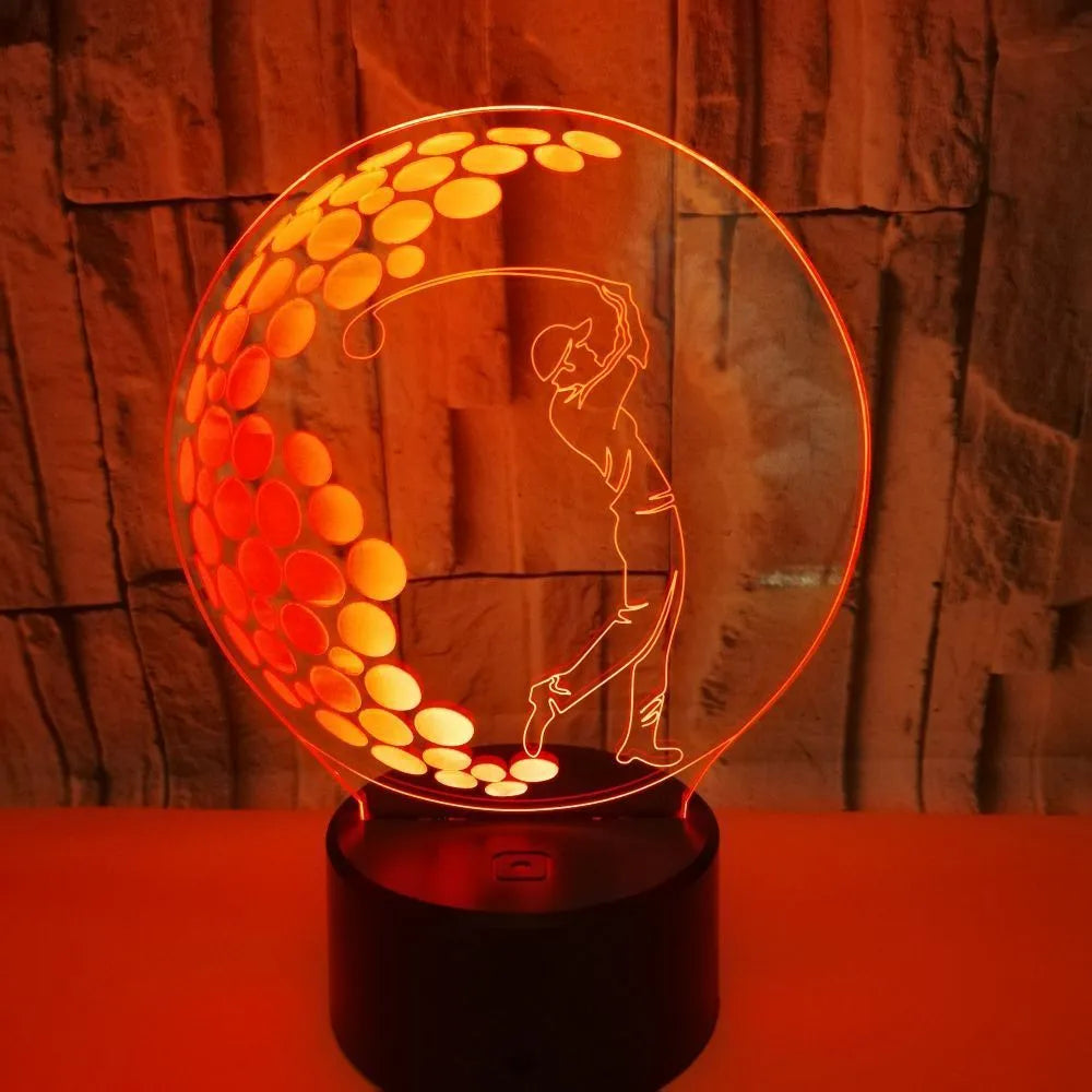 3D night light with acrylic shade, touch and remote control, 3W LED, USB powered, modern simple style