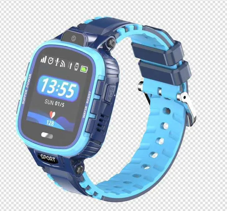 Children's smart phone watch with GPS, camera, 1.44 inch touch screen, silicone strap, available in pink, blue, black