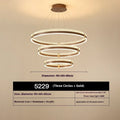 Coffee coloured three-layer aluminium pendant light 40+60+80CM with tri-colour stepless dimming