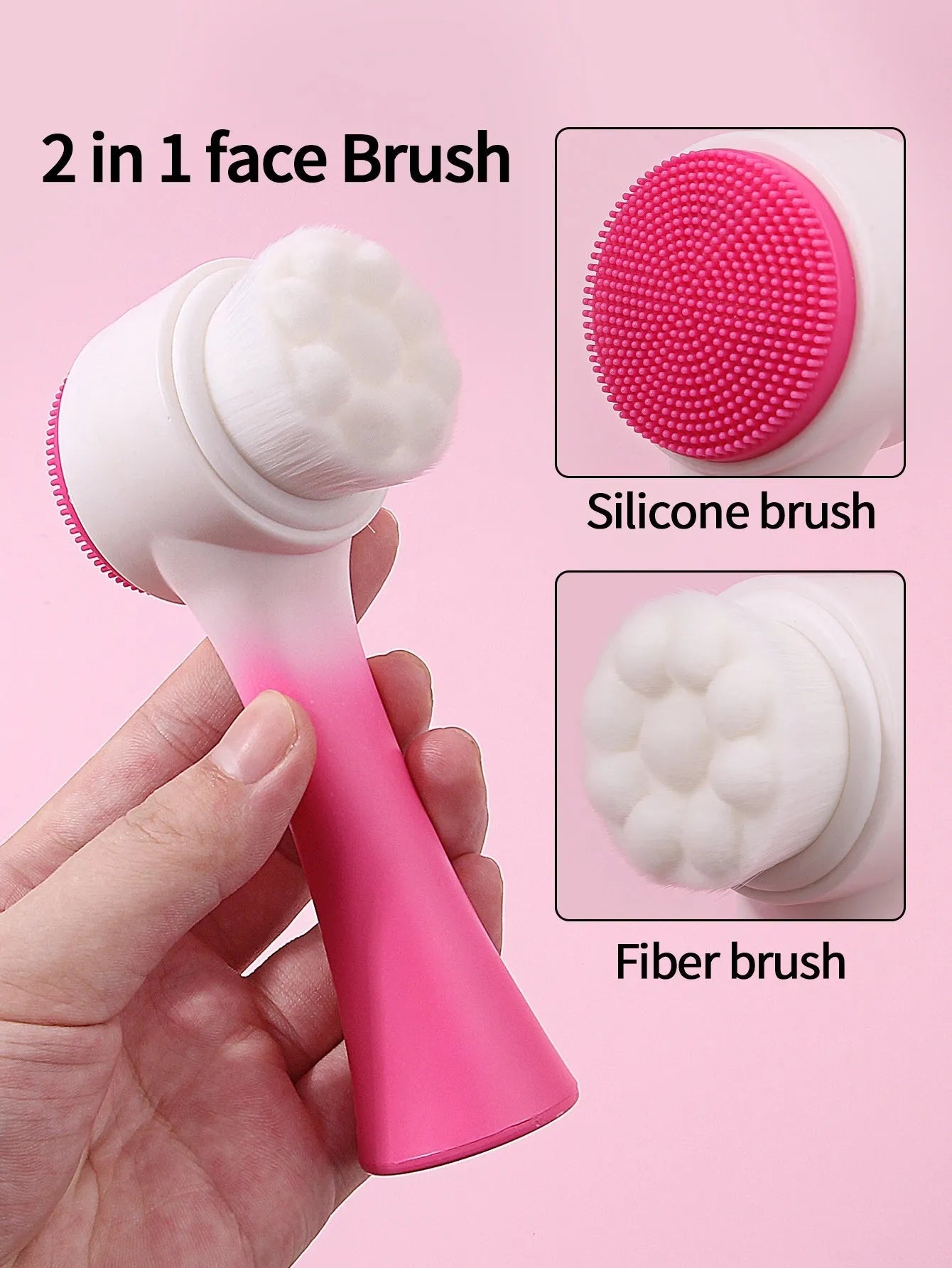 Coral fleece hair band facial brush set with face wash brush in multiple colour options