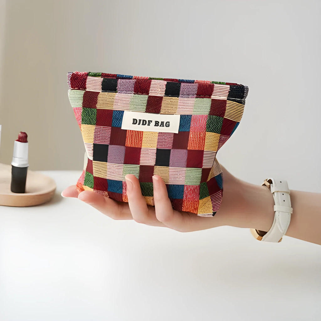 Small cotton storage bag for makeup and sanitary pads in casual style for women