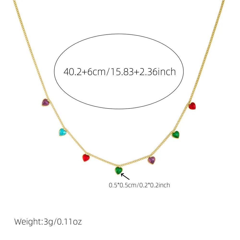 Gold-plated stainless steel heart necklace on adjustable 41-50cm chain