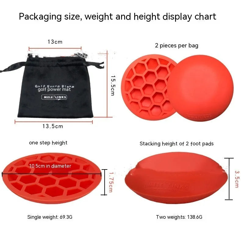 Orange golf strength training mat made from natural rubber for swing practice