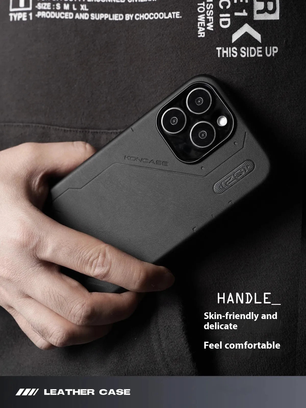 Magnetic leather-look TPU phone case for iPhone 14 Pro, 14 Pro Max, 15 Pro and 15 Pro Max in Deep Space Black or Cloud Gray