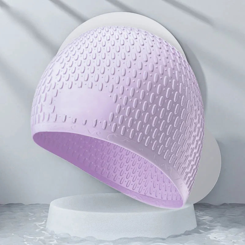 Silicone swimming cap for adults in multiple solid colours including fashion shades