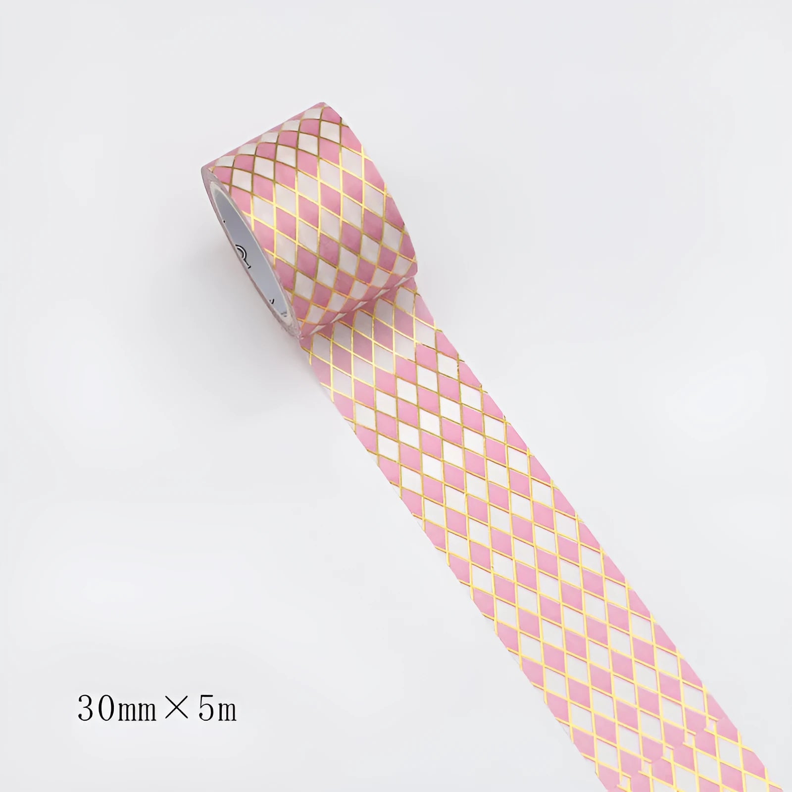 Roll of bronzing and paper decorative tape in gold colour, showing metallic finish.
