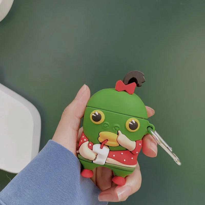 Milk tea fish head monster soft PVC earphone case for Apple AirPods 2 and Pro