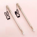Decorative gel pen with rabbit and paper crane pendant charms, 17cm length with 0.38mm tip