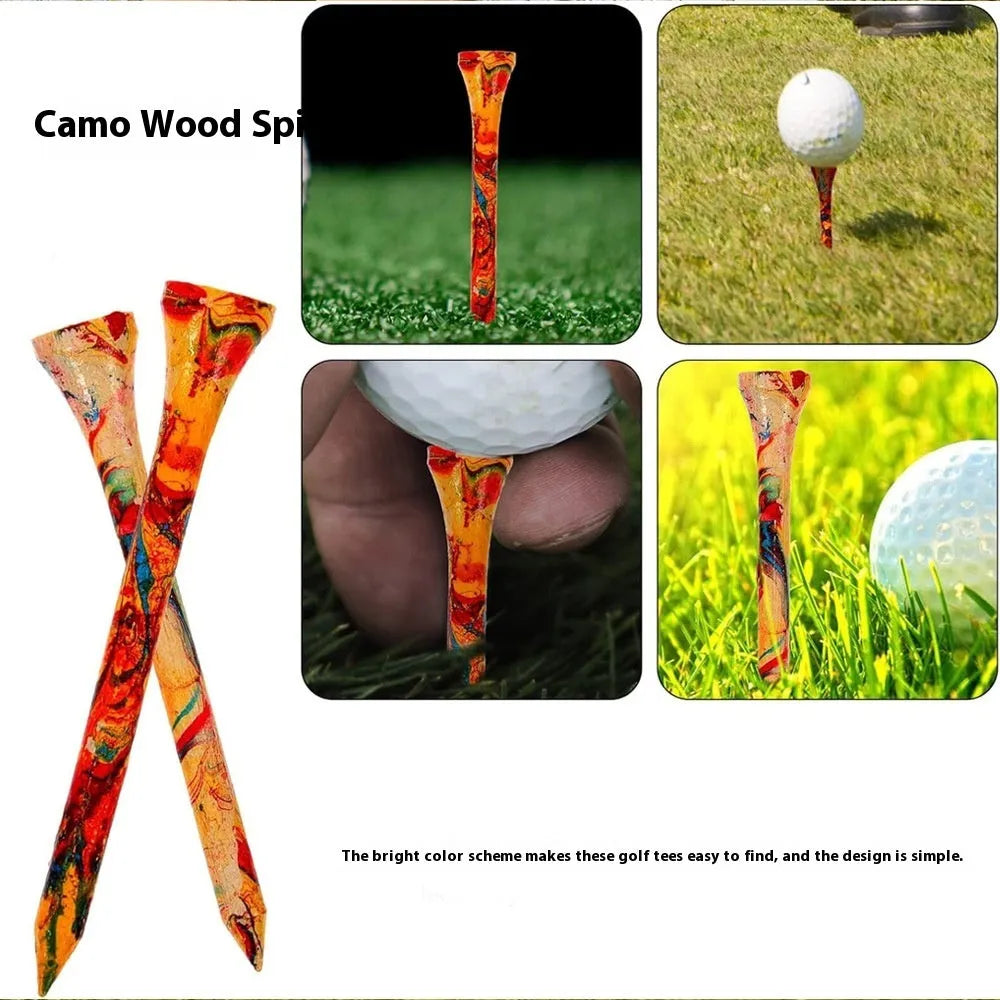 50 colourful golf ball holders arranged in rows showing assorted colours and 70mm diameter