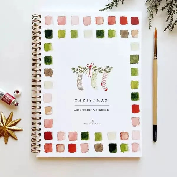 Portable paint box with twelve natural pigment colours arranged in a fashionable palette
