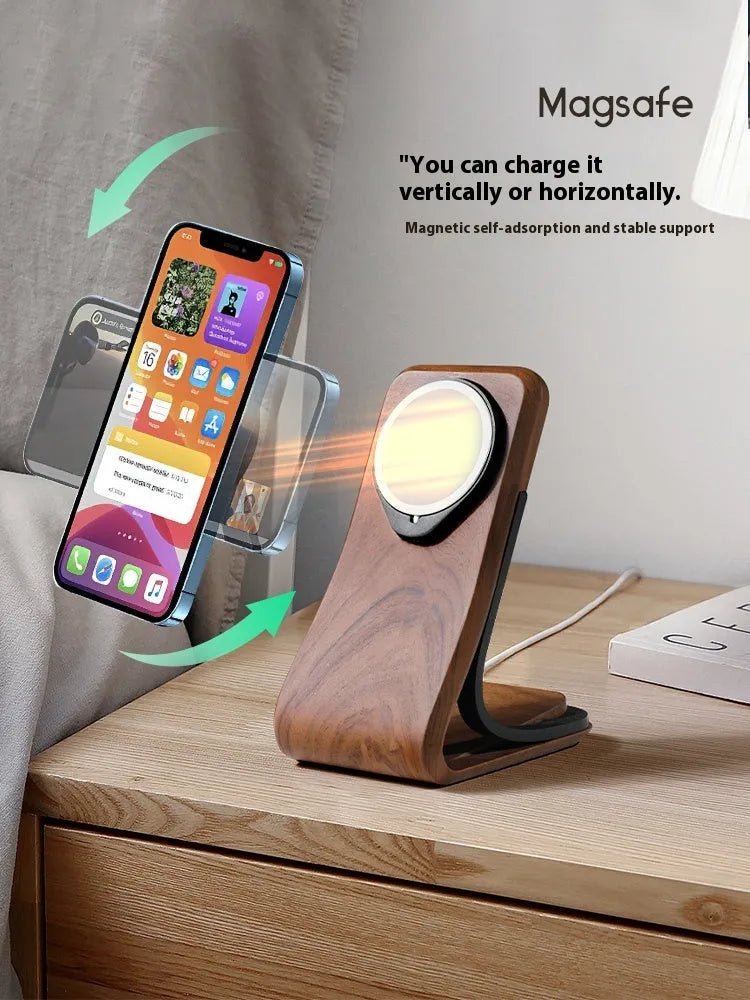 Magsafe magnetic resin phone holder on desktop with mobile phone attached