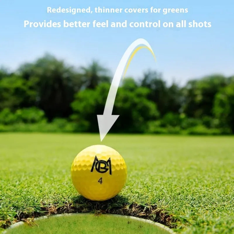 Golf colour practice ball two-layer synthetic rubber 42.6mm 12-pack orange yellow green rose