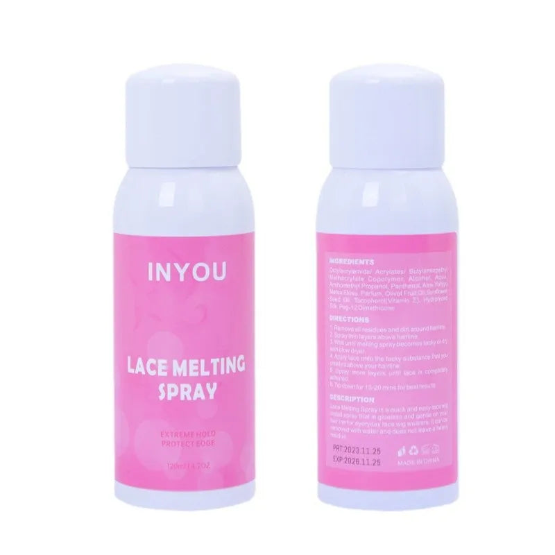 120ml transparent fast-drying lace wig spray glue aerosol adhesive canister
