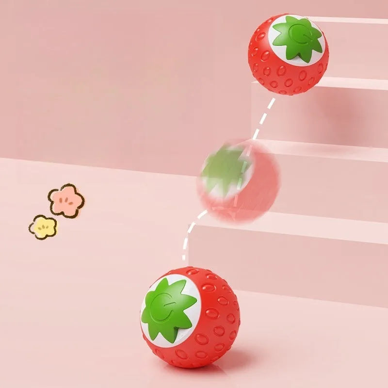 Self-Hi Relieving Stuff electric cat toy strawberry rolling ball for cats and small dogs in green