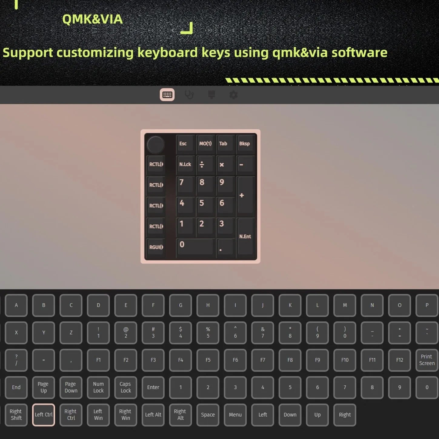 Wireless mechanical Bluetooth keyboard with numeric keypad in black and white colour options